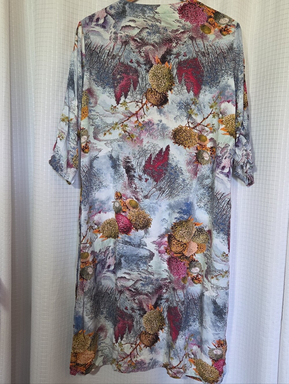 Neeru Kumar Tunic Dress Art To Wear, 3XL, Landscape Floral With Slide Slits - Picture 6 of 13